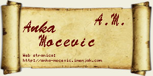 Anka Močević vizit kartica